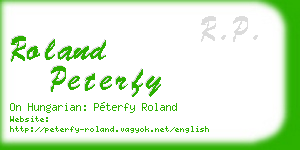 roland peterfy business card